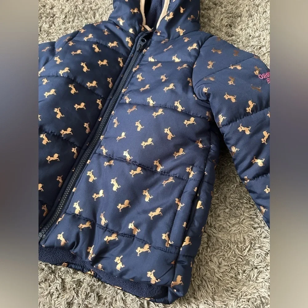 🌸 $10 SALE 🌸 OshKosh B'Gosh Girls' Jacket Navy & Gold Unicorns | Kids
